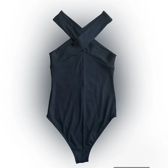 Zara Trafaluc S/S18 Black Criss Cross Bodysuit - Small - Picture 3 of 4